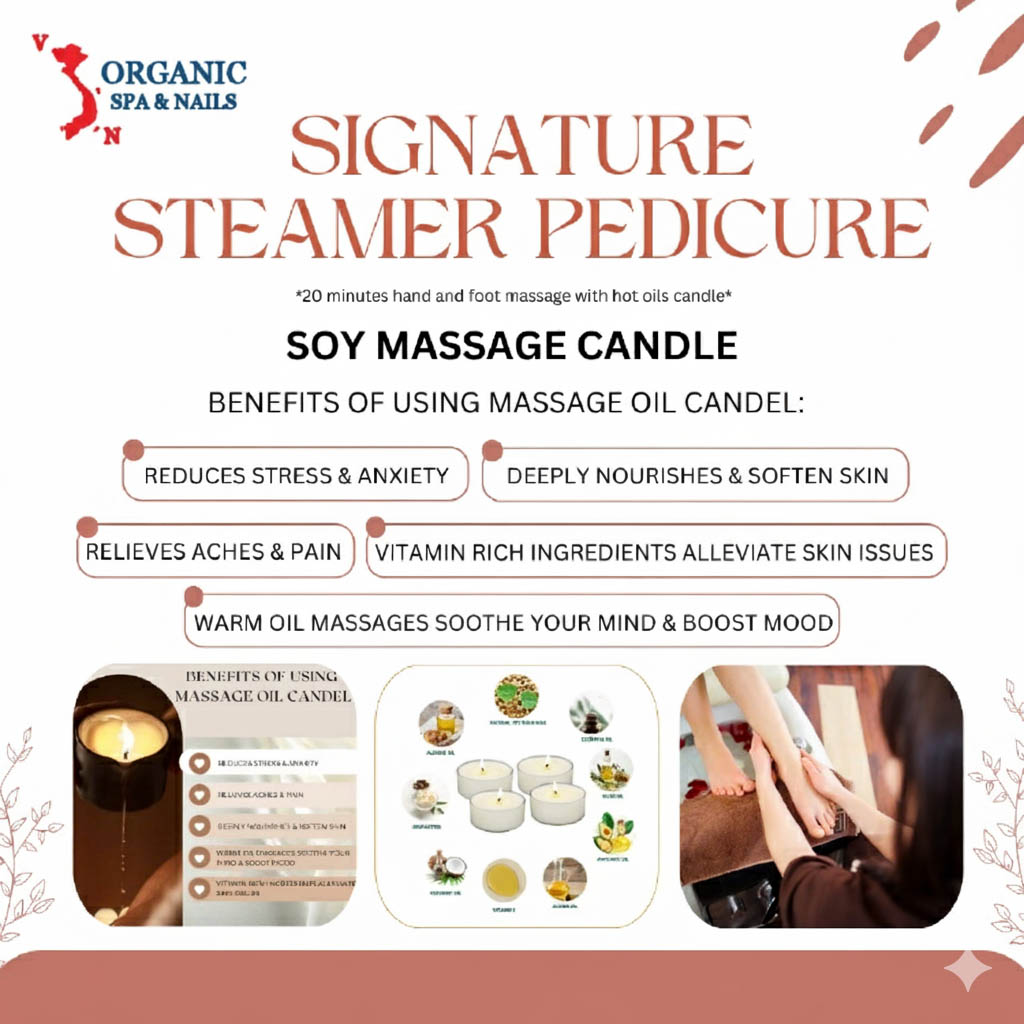 signature steamer pedicure oil candle